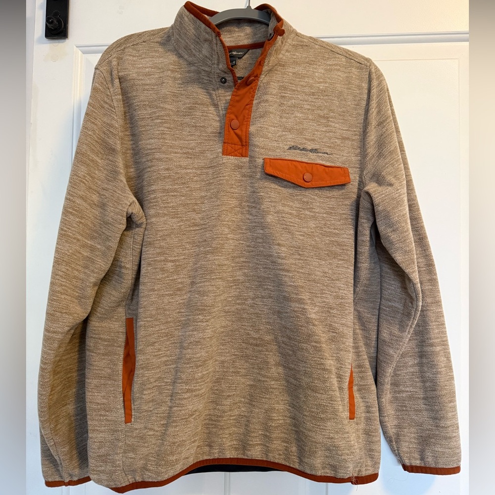 Eddie Bauer Men’s Fleece Snap Mock Pullover